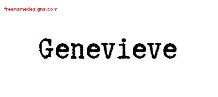 genevieve name designs typewriter tattoo