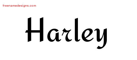 Calligraphic Stylish Name Tattoo Designs Harley Free Graphic