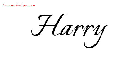 Calligraphic Name Tattoo Designs Harry Free Graphic