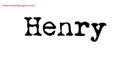 Vintage Writer Name Tattoo Designs Henry Free