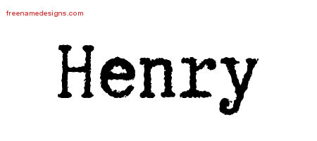 Typewriter Name Tattoo Designs Henry Free Download