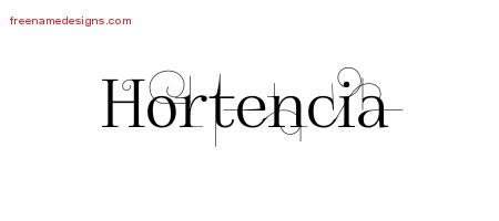 Decorated Name Tattoo Designs Hortencia Free