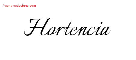 Calligraphic Name Tattoo Designs Hortencia Download Free