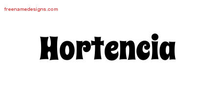 Groovy Name Tattoo Designs Hortencia Free Lettering