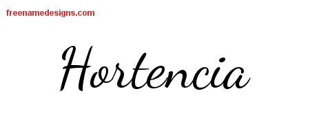 Lively Script Name Tattoo Designs Hortencia Free Printout