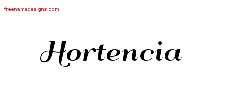 Art Deco Name Tattoo Designs Hortencia Printable