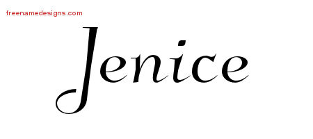 Elegant Name Tattoo Designs Jenice Free Graphic