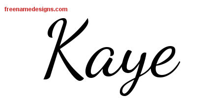 Lively Script Name Tattoo Designs Kaye Free Printout