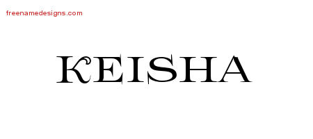 Flourishes Name Tattoo Designs Keisha Printable