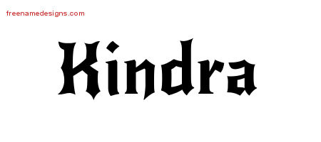 Gothic Name Tattoo Designs Kindra Free Graphic