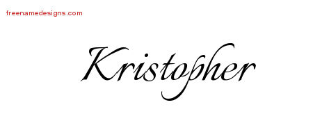 Calligraphic Name Tattoo Designs Kristopher Free Graphic
