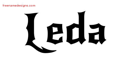 Gothic Name Tattoo Designs Leda Free Graphic Gothic Name Tattoo Designs Leda Free Graphic