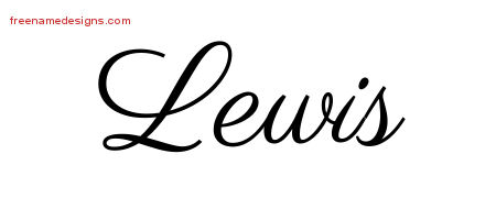 Classic Name Tattoo Designs Lewis Printable