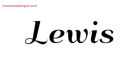 Art Deco Name Tattoo Designs Lewis Printable