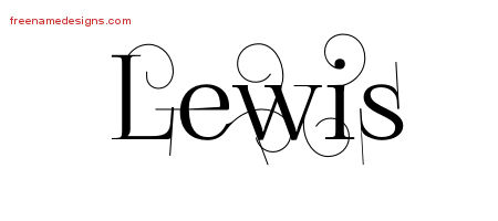 Decorated Name Tattoo Designs Lewis Free Lettering