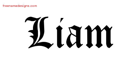 liam name tattoo designs print blackletter printable