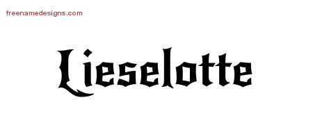 Gothic Name Tattoo Designs Lieselotte Free Graphic