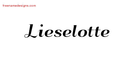 Art Deco Name Tattoo Designs Lieselotte Printable