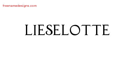 Regal Victorian Name Tattoo Designs Lieselotte Graphic Download