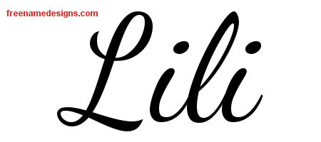 Lively Script Name Tattoo Designs Lili Free Printout