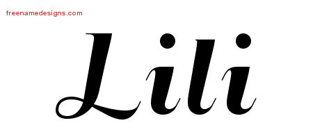 Art Deco Name Tattoo Designs Lili Printable