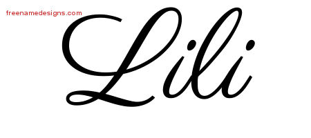 Classic Name Tattoo Designs Lili Graphic Download