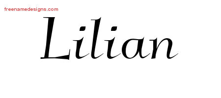 Elegant Name Tattoo Designs Lilian Free Graphic