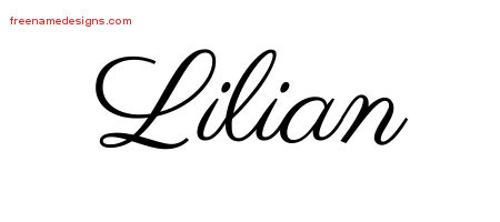 Classic Name Tattoo Designs Lilian Graphic Download