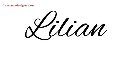 Cursive Name Tattoo Designs Lilian Download Free