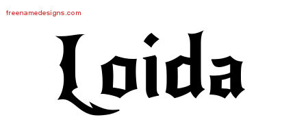 Gothic Name Tattoo Designs Loida Free Graphic