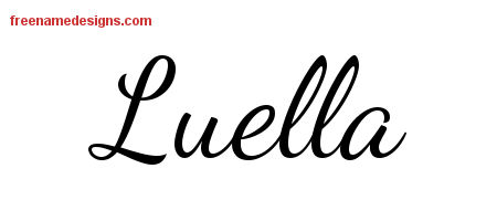 Lively Script Name Tattoo Designs Luella Free Printout