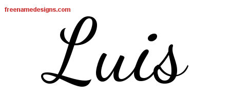 Lively Script Name Tattoo Designs Luis Free Printout