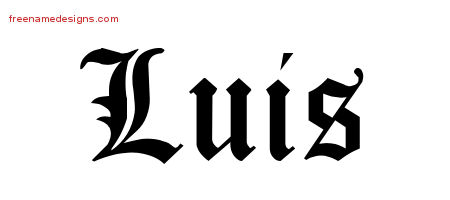 Blackletter Name Tattoo Designs Luis Graphic Download