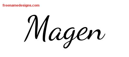 Lively Script Name Tattoo Designs Magen Free Printout