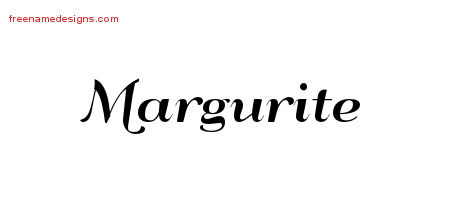 Art Deco Name Tattoo Designs Margurite Printable