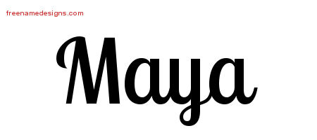 Handwritten Name Tattoo Designs Maya Free Download