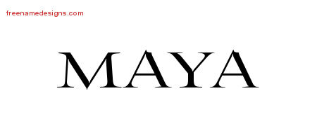 Flourishes Name Tattoo Designs Maya Printable