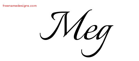 Calligraphic Name Tattoo Designs Meg Download Free