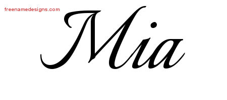 Calligraphic Name Tattoo Designs Mia Download Free Calligraphic Name Tattoo Designs Mia Download Free