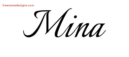 town dish Gymnastics Calligraphic Name Tattoo Designs Mina Download Free - Free Name Designs