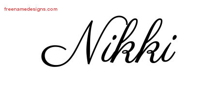nikki name tattoo designs classic names graphic printable tag freenamedesigns