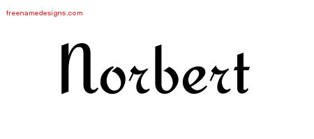 Calligraphic Stylish Name Tattoo Designs Norbert Free Graphic