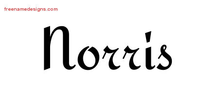 Calligraphic Stylish Name Tattoo Designs Norris Free Graphic