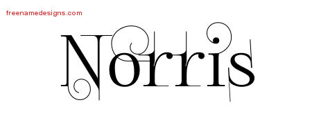 Decorated Name Tattoo Designs Norris Free Lettering