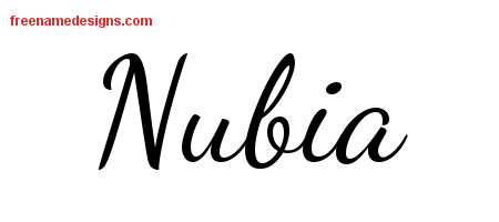 Lively Script Name Tattoo Designs Nubia Free Printout