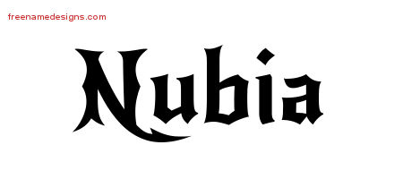Gothic Name Tattoo Designs Nubia Free Graphic