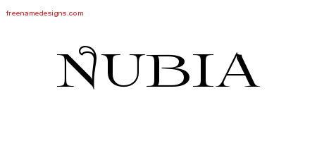 Flourishes Name Tattoo Designs Nubia Printable