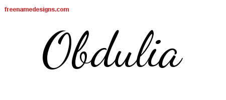 Lively Script Name Tattoo Designs Obdulia Free Printout
