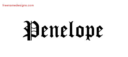 penelope name designs tattoo blackletter graphic