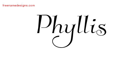 Elegant Name Tattoo Designs Phyllis Free Graphic
